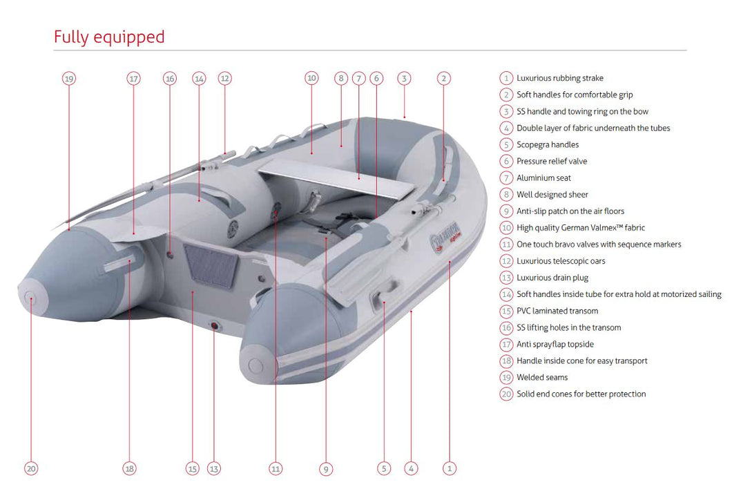 Highline HLX400 Alu Floor Inflatable Boat